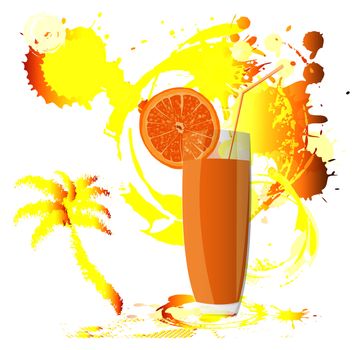 Fresh juice orange.Summer exotic rest