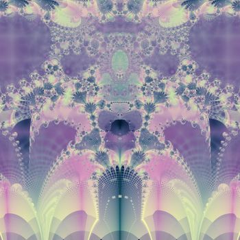 Bright and funky original fractal design, abstract art, purple spring