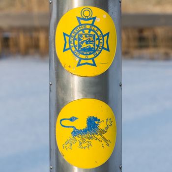 The finish line of the famous dutch Elfstedentocht (ice skating)