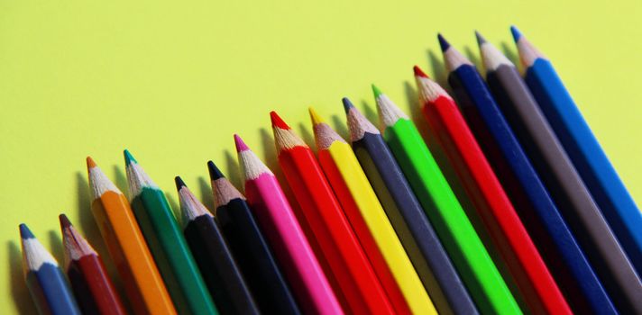 

Mix of multicolored vivid pencils 
