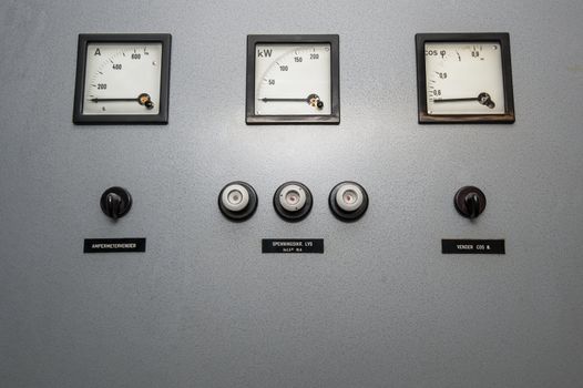 Control panel in old main power distribution room.