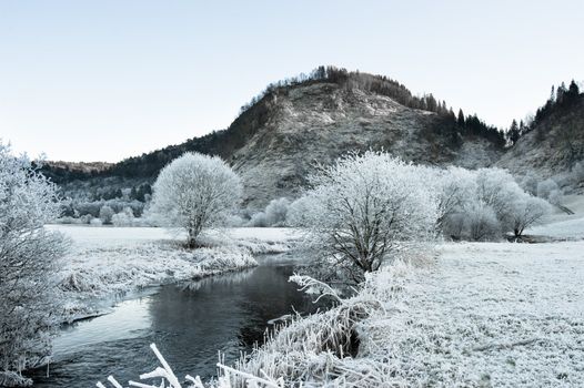 A river in cold norwegian landscape