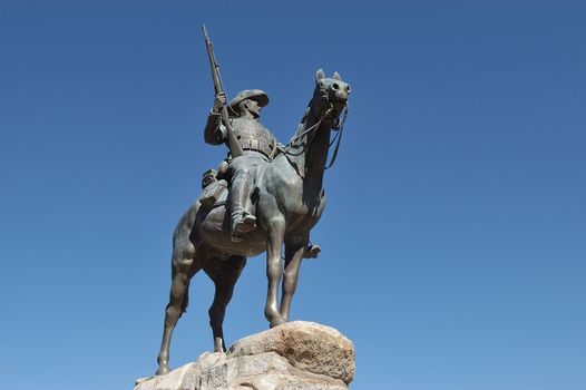Equestrian rider statue from the German era in Windhoek,  Namibia
