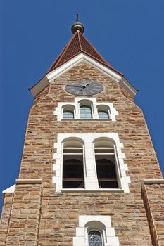 Tower of the Christuskirche, a German Lutherian church in Windhoek, Namibia