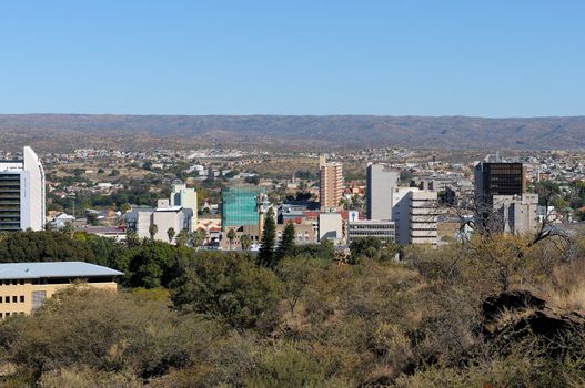 The city centre of Windhoek in Namibia