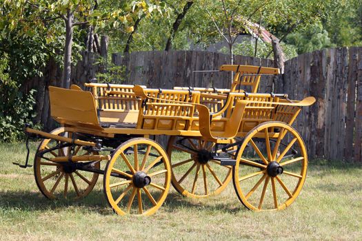 old wooden coach vintage scene