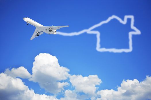 The beautiful clouds on a background of blue sky