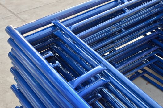 stack of scaffold on a construction