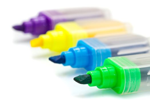 Colored highlighters set isolated