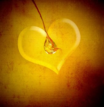 romantic vintage background texture, water drop and heart
