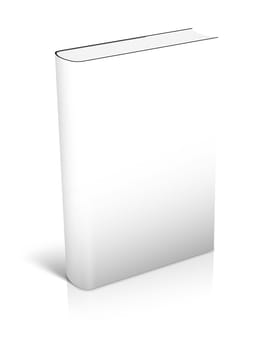 3d white Book Standing whith shadows on white background