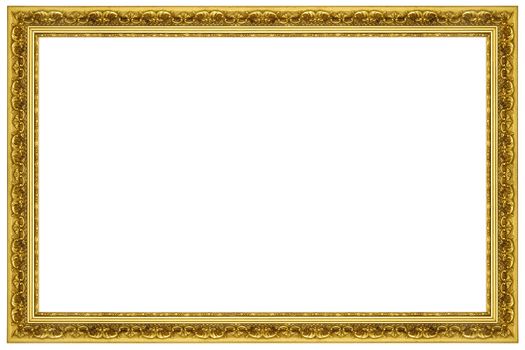 antique gold frame pattern isolated on white background