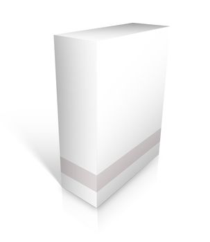 Blank software box with shadows isolated on a white background