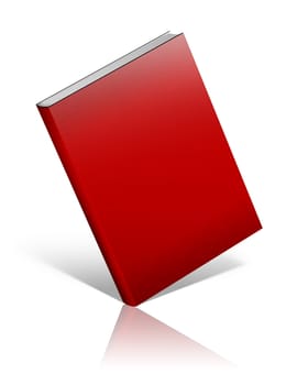 red Book on edge with shadows on white background
