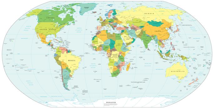 colour World globe Map