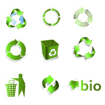 green eco bio Recycle Symbol isolated on white background