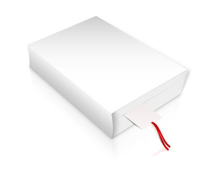 Laying Blank book with white cover on white background