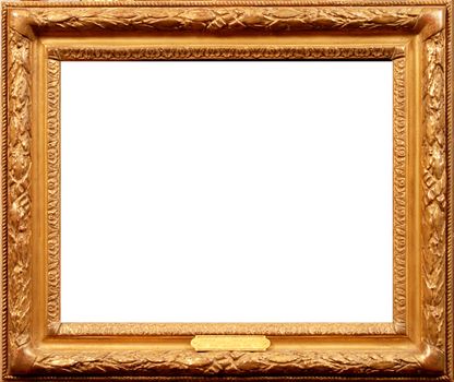 old wood frame isolated on white backfround. vintage frame