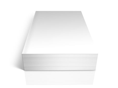 perspective 3d white book isolated on white background