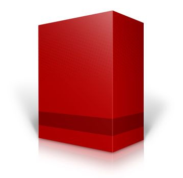red 3D box for software isolated on white background
