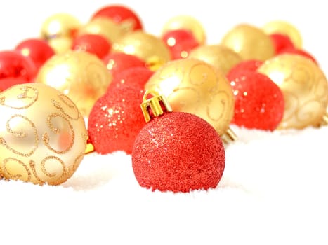 Red and gold Christmas balls