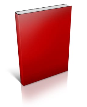 red Hard Cover Book with shadows on white background