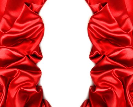 love concept with red silk greeting card for valentine's day