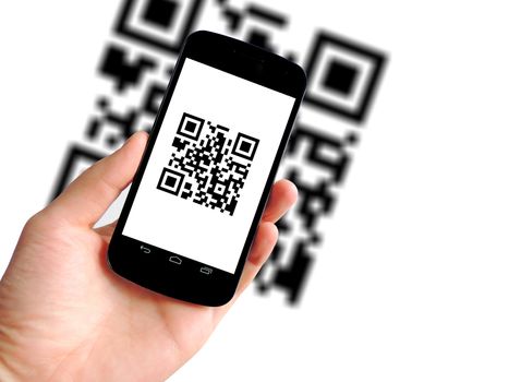 scanning QR code with mobile phone