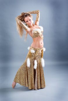 Fashion girl in belly dance dress