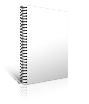 white notebook blank isolated on white background