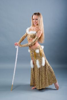 Fashion girl in belly dance dress