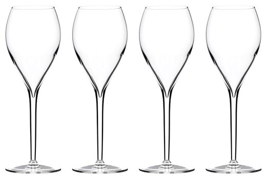 many tall wine glasses isolated on white background wallpaper