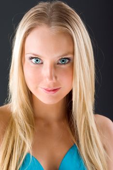 beauty close-up portrait young woman.Fashion portrait of a beautiful blonde girl 