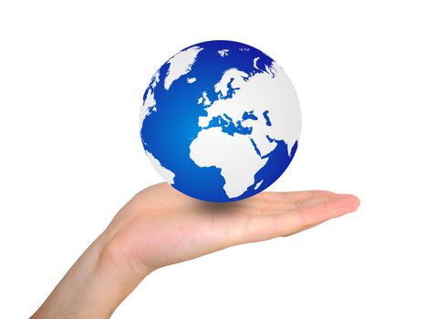 world globe in hand