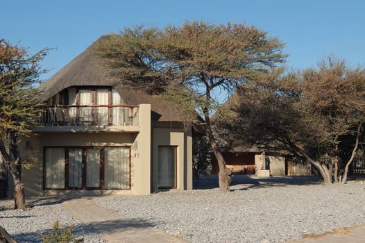 Luxury chalets, Okaukeujo Rest Camp, Etosha National Park, Namibia