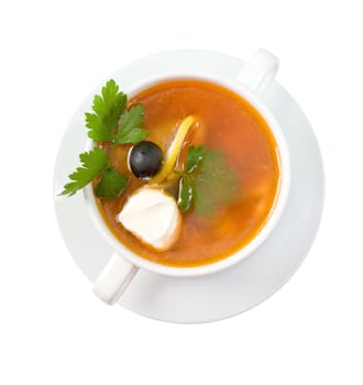 thick soup of vegetables and meat  - solanka