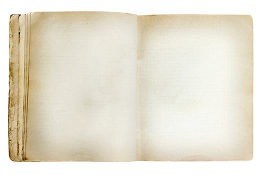 old revealed notebook isolated on white background