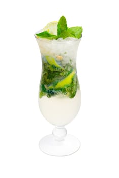 Mojito cocktail.isolated on white background.clipping Path 