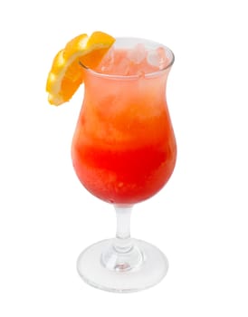 refreshing orange cocktail isolated on white background,clipping Path 