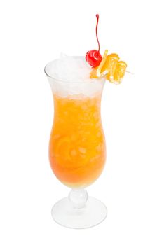 Orange cocktail  isolated on white background,clipping Path 