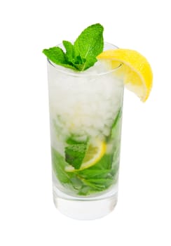 Mojito cocktail.isolated on white background.clipping Path