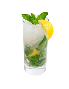 Mojito cocktail.isolated on white background.clipping Path