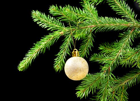 Christmas tree ornaments  on dark background 