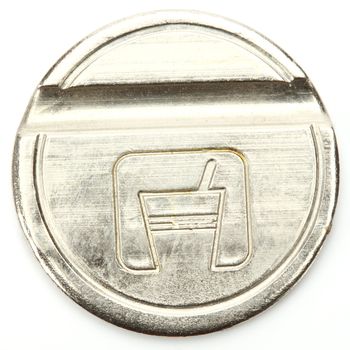 token for vending coffee  machine close up