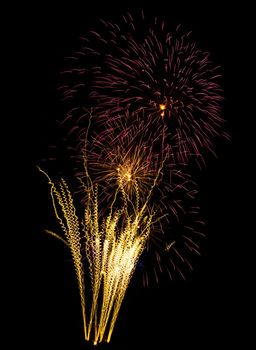 beautiful fireworks against the dark sky, fireworks