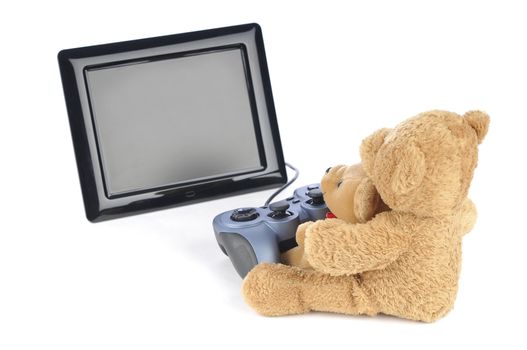 Teddy bears playing video games