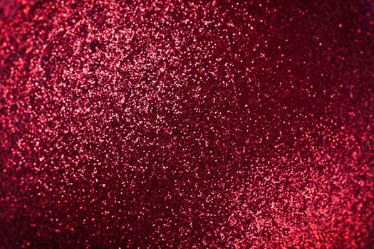 Abstract red christmas background. Bauble macro shot 