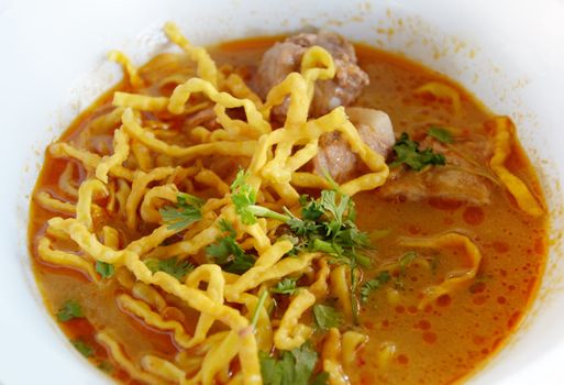 Khao Sawy ,Northern Thai Noodle Curry Soup