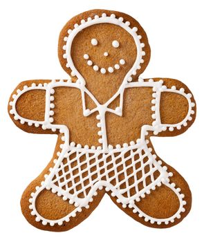 Christmas gingerbread man isolated on white background