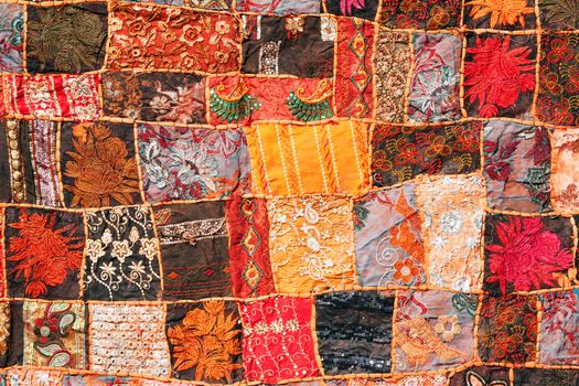 Indian patchwork carpet. Rajasthan, India, Asia